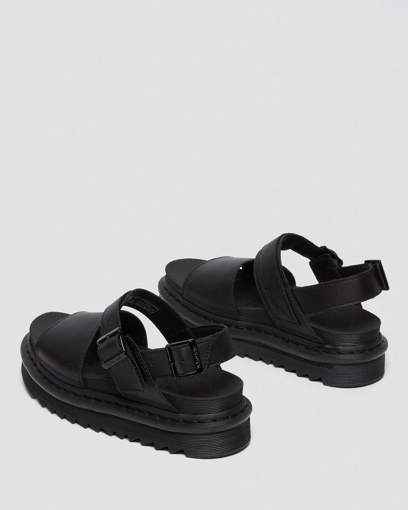 Sandalias Con Tiras Dr Martens Voss Cuero Mujer Negros | MX 462LIS